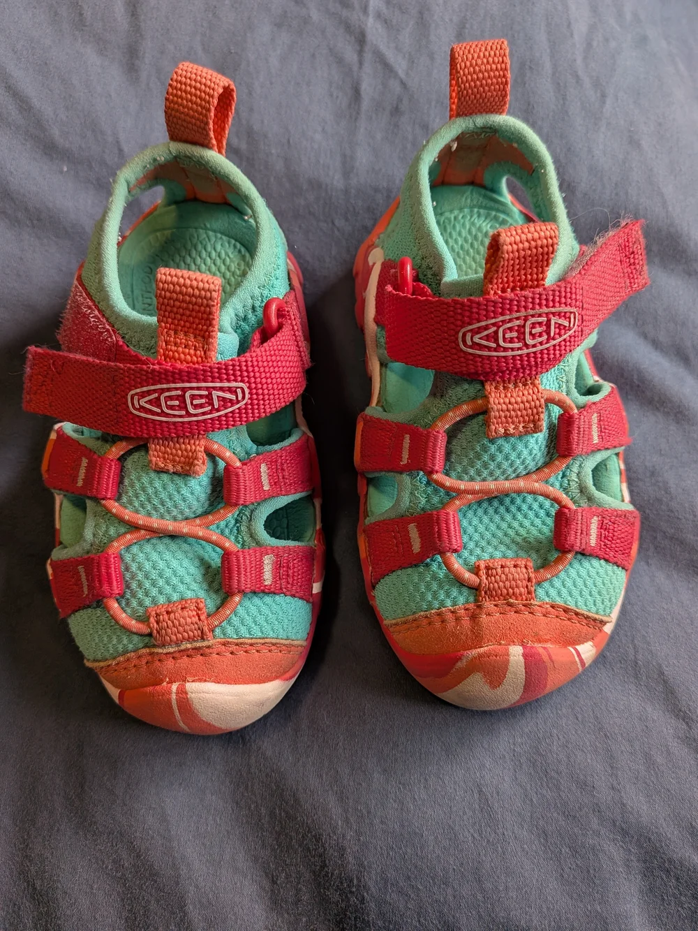Keen Kids' Aqua-Friendly Sandals - Teal & Coral Pink